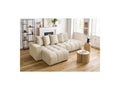 MONT WHITE fixed corner sofa in velvet - Left-hand corner - BOBOCHIC - The Bradery