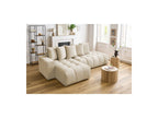 MONT WHITE fixed corner sofa in velvet - Left-hand corner - BOBOCHIC - The Bradery