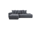 MONT WHITE fixed corner sofa in velvet - Left-hand corner - BOBOCHIC - The Bradery