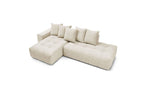 MONT WHITE fixed corner sofa in velvet - Left-hand corner - BOBOCHIC - The Bradery