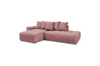 MONT WHITE fixed corner sofa in velvet - Left-hand corner - BOBOCHIC - The Bradery