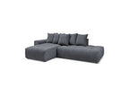 MONT WHITE fixed corner sofa in velvet - Left-hand corner - BOBOCHIC - The Bradery