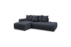 MONT WHITE fixed corner sofa in velvet - Left-hand corner - BOBOCHIC - The Bradery