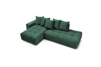 MONT WHITE fixed corner sofa in velvet - Left-hand corner - BOBOCHIC - The Bradery