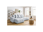 MONT WHITE fixed corner sofa in velvet - Left-hand corner - BOBOCHIC - The Bradery