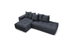 MONT WHITE fixed corner sofa in velvet - Left-hand corner - BOBOCHIC - The Bradery