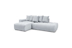 MONT WHITE fixed corner sofa in velvet - Left-hand corner - BOBOCHIC - The Bradery