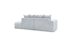MONT WHITE fixed corner sofa in velvet - Left-hand corner - BOBOCHIC - The Bradery