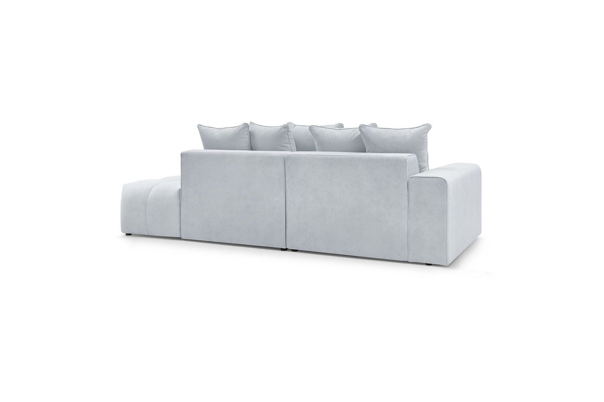MONT WHITE fixed corner sofa in velvet - Left-hand corner - BOBOCHIC - The Bradery