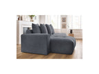 MONT WHITE fixed corner sofa in velvet - Left-hand corner - BOBOCHIC - The Bradery