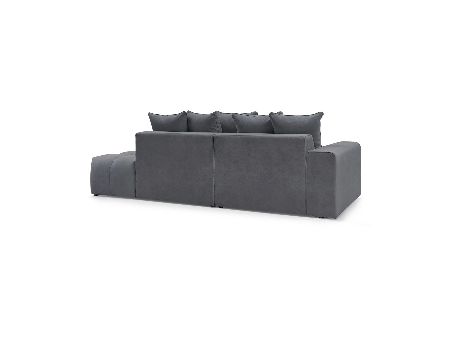 MONT WHITE fixed corner sofa in velvet - Left-hand corner - BOBOCHIC - The Bradery