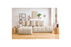 MONT WHITE fixed corner sofa in velvet - Left-hand corner - BOBOCHIC - The Bradery