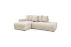 Fixed MONT WHITE corner sofa in velvet - Left-hand corner - BOBOCHIC - The Bradery