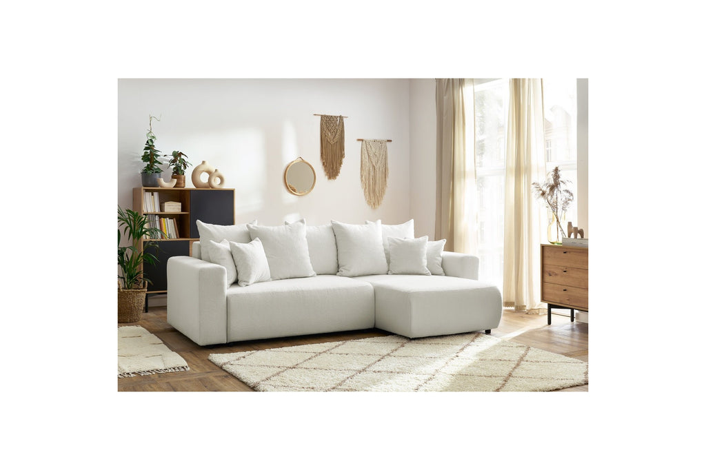 ENVY reversible convertible corner sofa with storage in soft bouclé fabric - BOBOCHIC - The Bradery