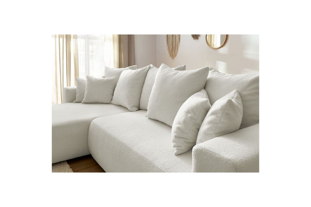 ENVY reversible convertible corner sofa with storage in soft bouclé fabric - BOBOCHIC - The Bradery