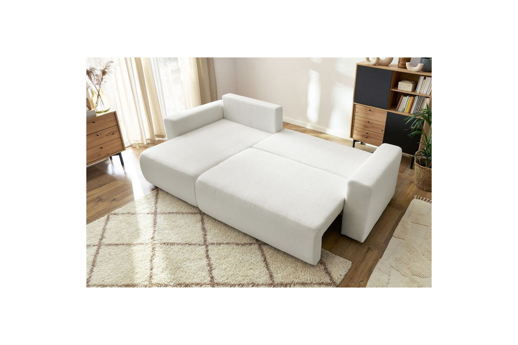 ENVY reversible convertible corner sofa with storage in soft bouclé fabric - BOBOCHIC - The Bradery