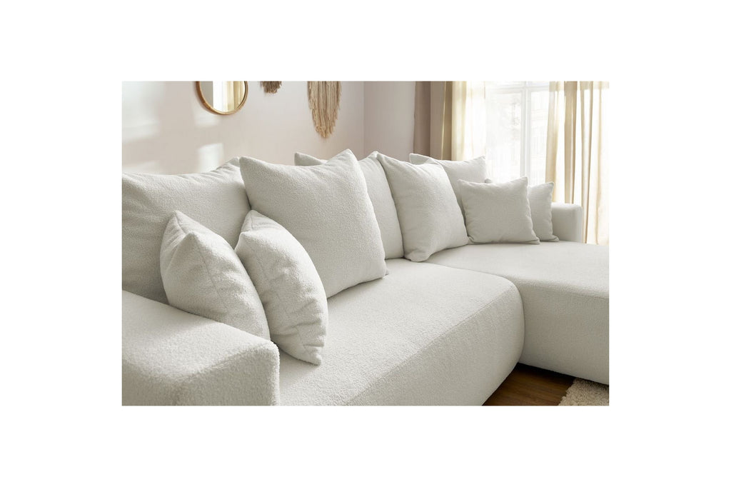 ENVY reversible convertible corner sofa with storage in soft bouclé fabric - BOBOCHIC - The Bradery