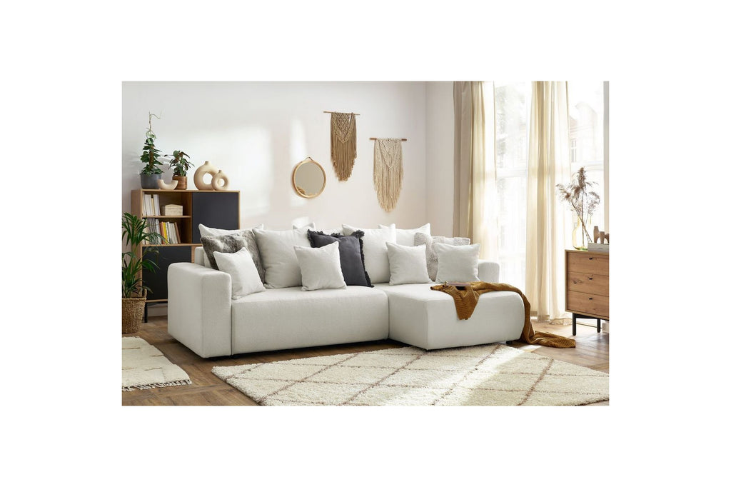 ENVY reversible convertible corner sofa with storage in soft bouclé fabric - BOBOCHIC - The Bradery