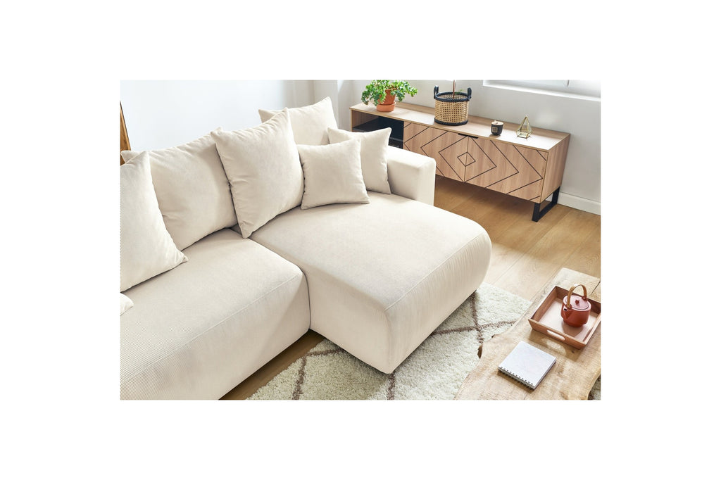 Reversible corner sofa bed with storage ENVY corduroy - BOBOCHIC - The Bradery