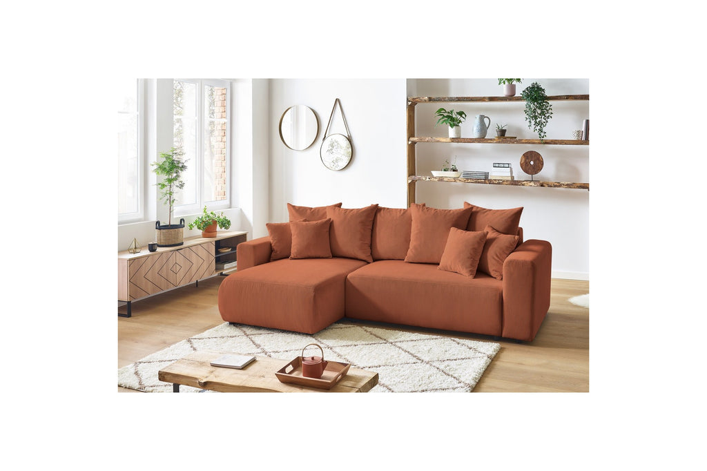 Reversible convertible corner sofa with storage ENVY corduroy - BOBOCHIC - The Bradery
