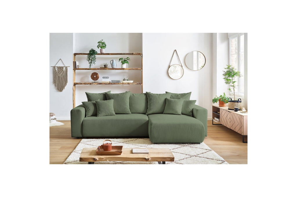 Reversible corner sofa bed with storage ENVY corduroy - BOBOCHIC - The Bradery