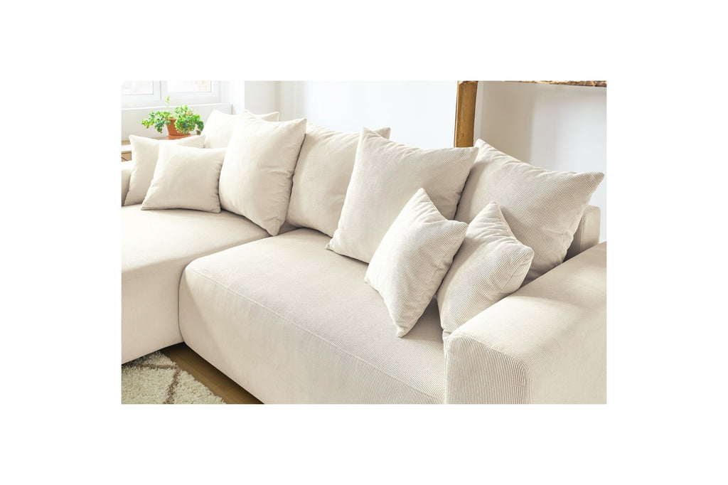 Reversible corner sofa bed with storage ENVY corduroy - BOBOCHIC - The Bradery