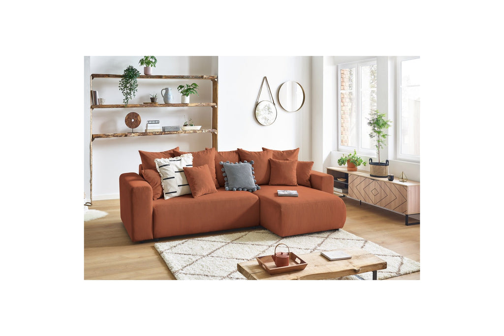 Reversible convertible corner sofa with storage ENVY corduroy - BOBOCHIC - The Bradery