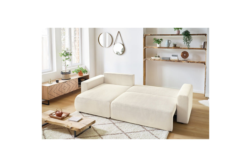 Reversible corner sofa bed with storage ENVY corduroy - BOBOCHIC - The Bradery