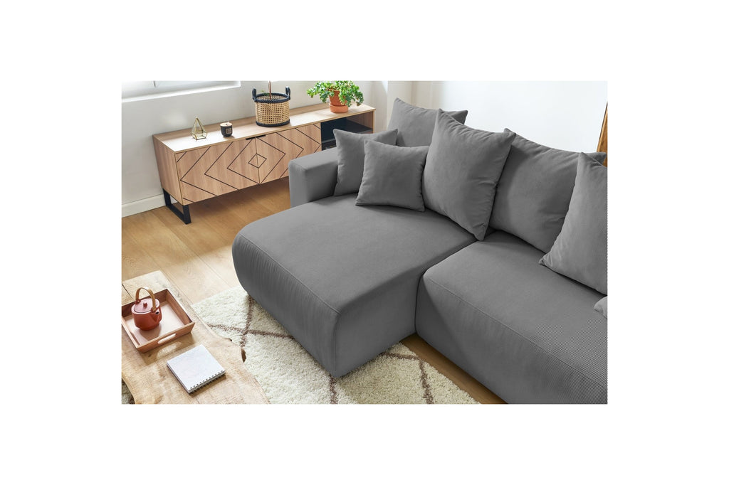 Reversible convertible corner sofa with storage ENVY corduroy - BOBOCHIC - The Bradery