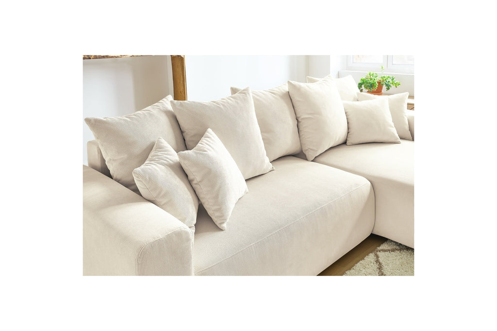 Reversible corner sofa bed with storage ENVY corduroy - BOBOCHIC - The Bradery