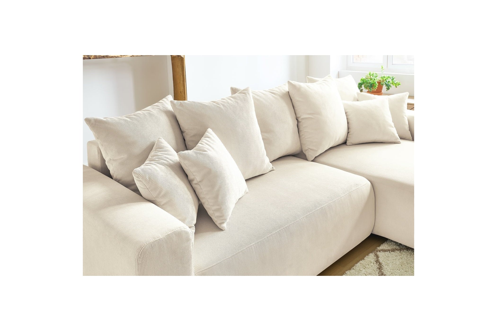 Reversible corner sofa bed with storage ENVY corduroy - BOBOCHIC - The Bradery