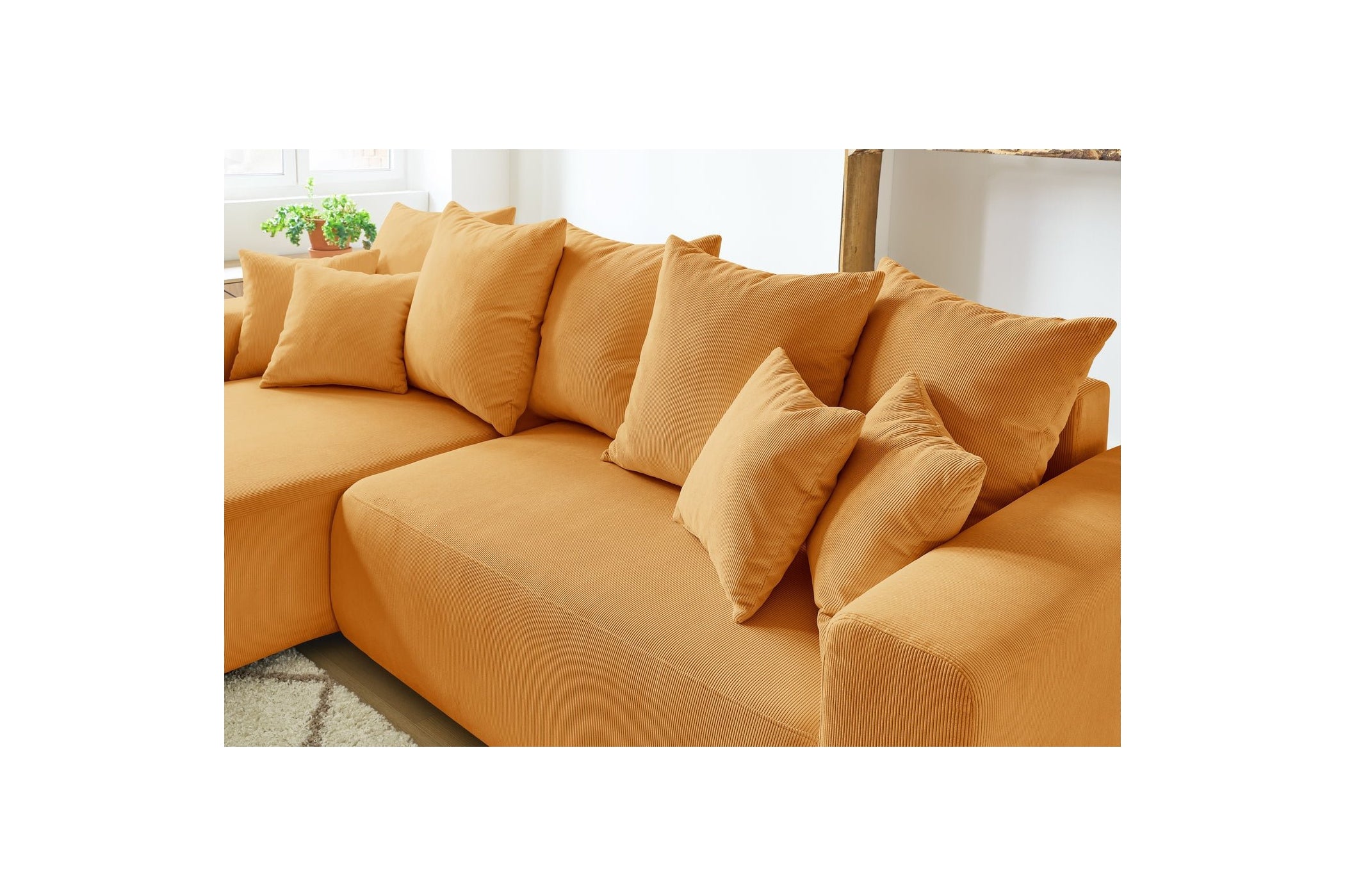 Reversible convertible corner sofa with storage ENVY corduroy - BOBOCHIC - The Bradery