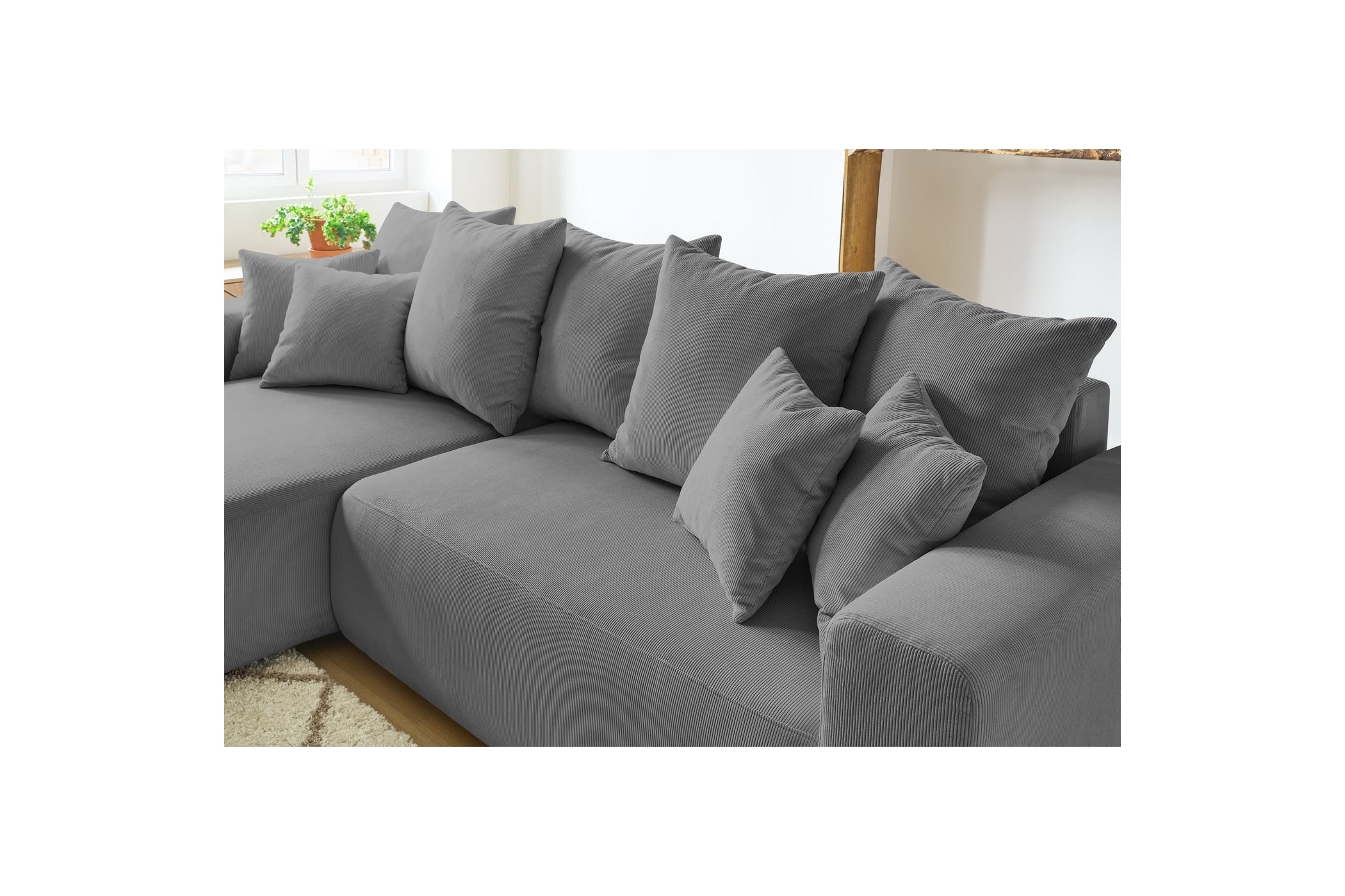 Reversible convertible corner sofa with storage ENVY corduroy - BOBOCHIC - The Bradery