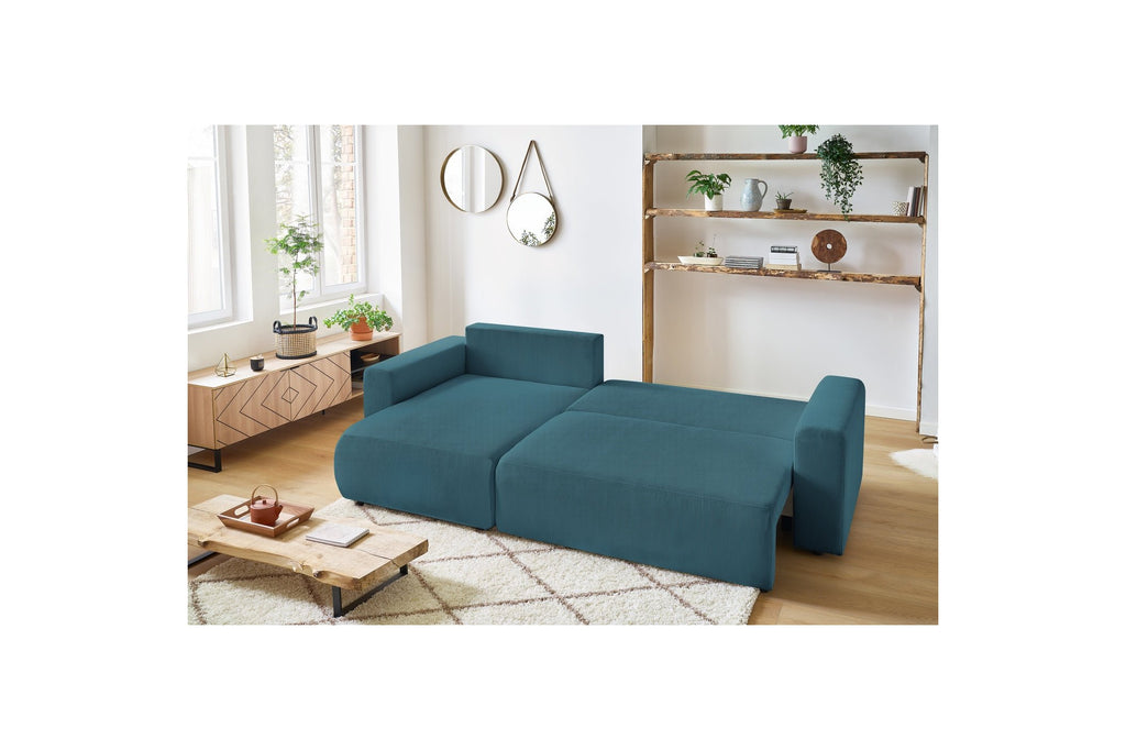 Reversible corner sofa bed with storage ENVY corduroy - BOBOCHIC - The Bradery