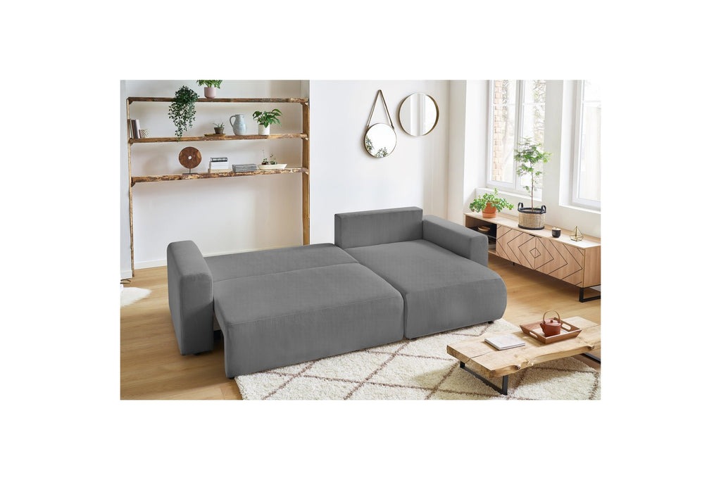 Reversible convertible corner sofa with storage ENVY corduroy - BOBOCHIC - The Bradery