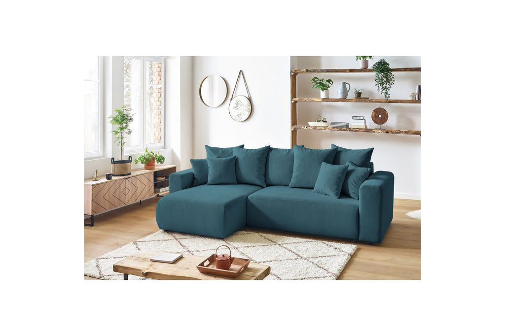 Reversible corner sofa bed with storage ENVY corduroy - BOBOCHIC - The Bradery