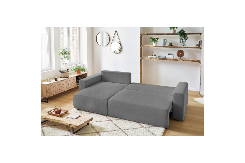 Reversible convertible corner sofa with storage ENVY corduroy - BOBOCHIC - The Bradery