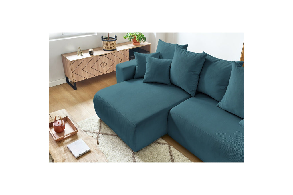 Reversible corner sofa bed with storage ENVY corduroy - BOBOCHIC - The Bradery