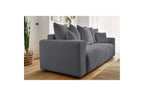 Straight convertible sofa bed with storage ENVY in soft bouclé fabric - BOBOCHIC - The Bradery