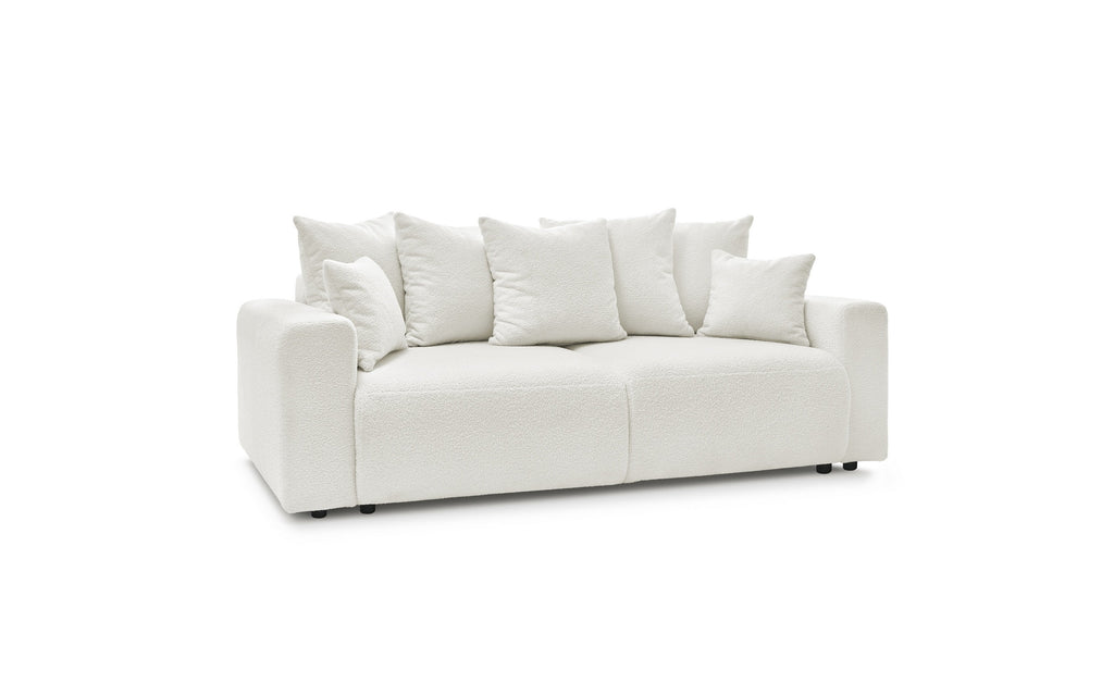 Soft bouclé fabric ENVY straight sofa bed with storage - BOBOCHIC - The Bradery