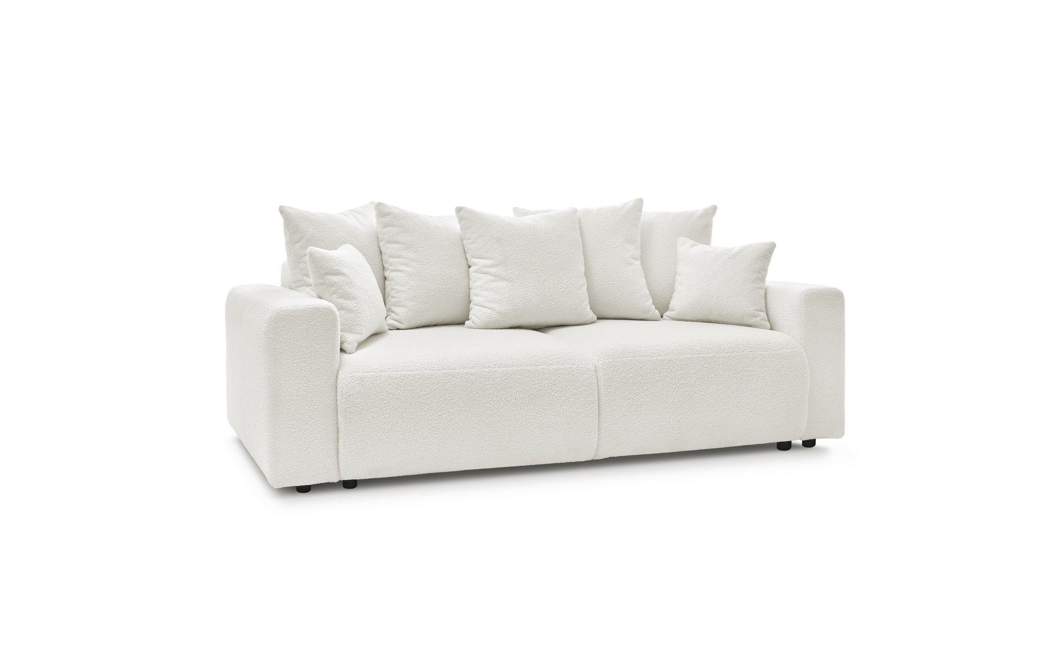 Soft bouclé fabric ENVY straight sofa bed with storage - BOBOCHIC - The Bradery