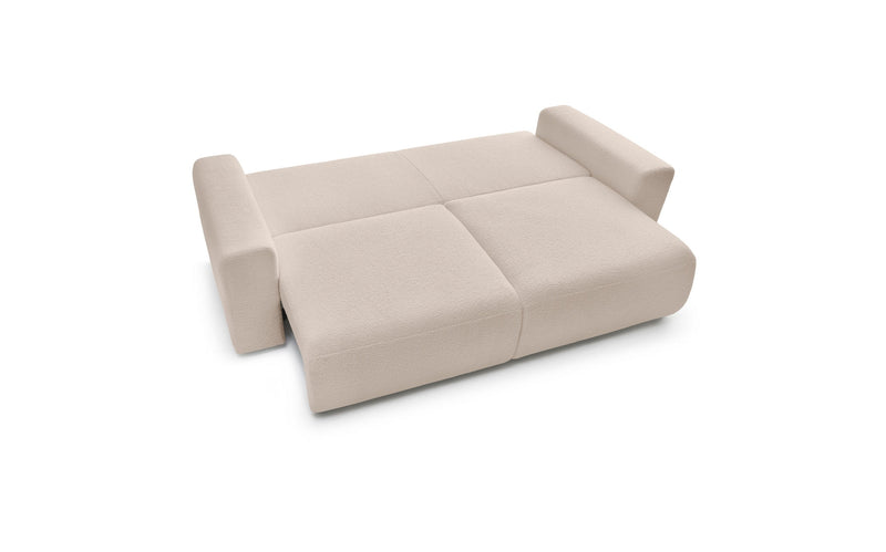 Canapé droit convertible coffre ENVY tissu bouclette doux - BOBOCHIC - The Bradery