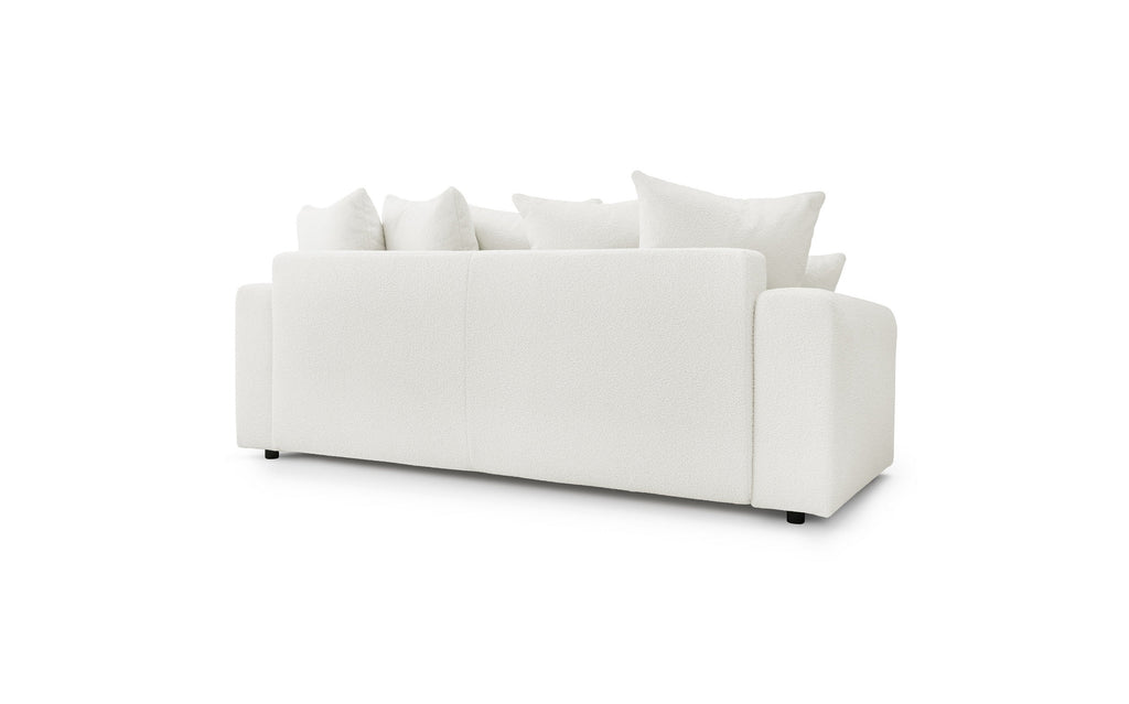 ENVY straight sofa bed with storage in soft bouclé fabric - BOBOCHIC - The Bradery
