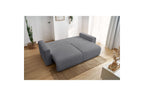 Straight convertible sofa bed with storage ENVY in soft bouclé fabric - BOBOCHIC - The Bradery