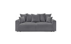 Straight convertible sofa bed with storage ENVY in soft bouclé fabric - BOBOCHIC - The Bradery
