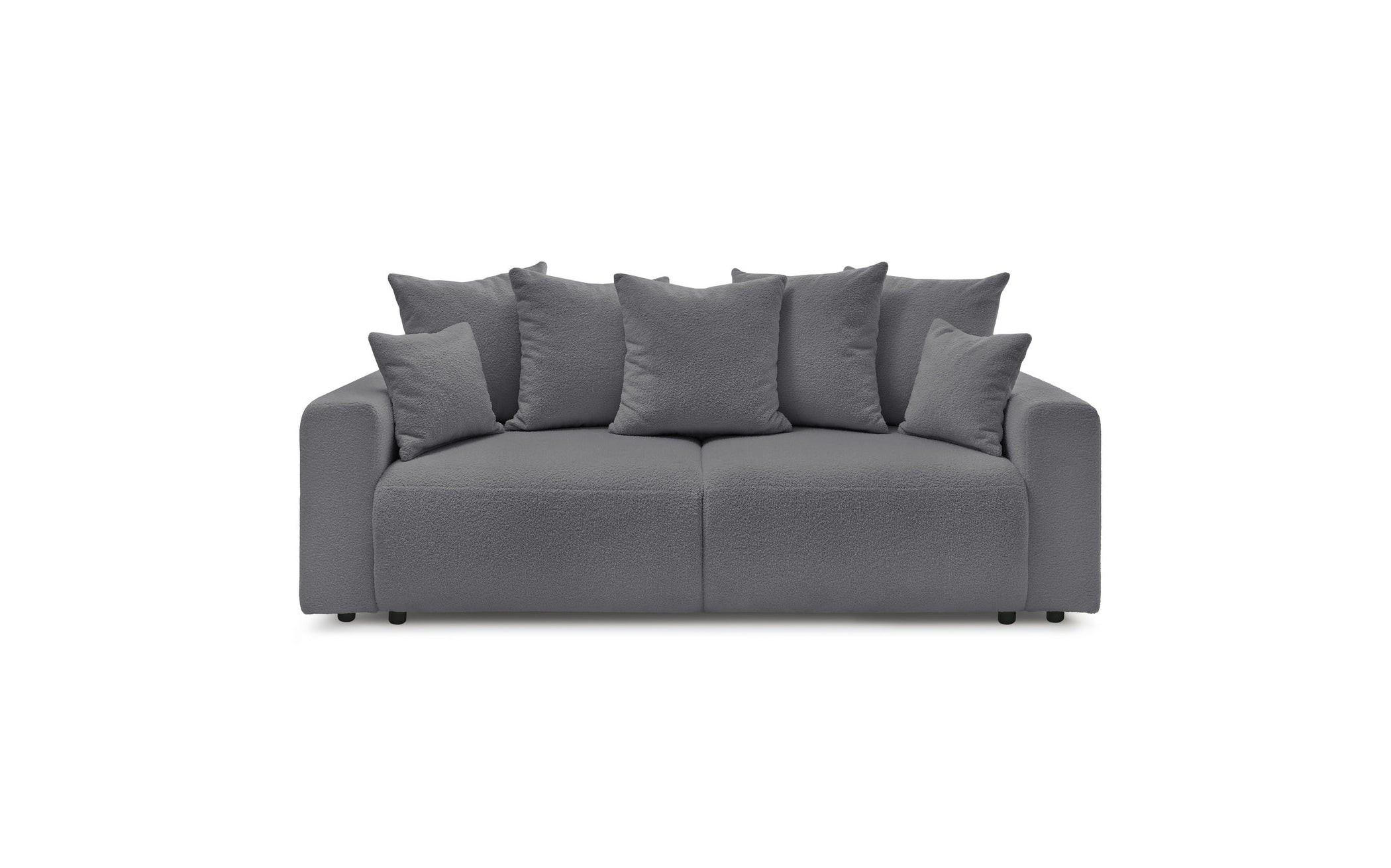 Straight convertible sofa bed with storage ENVY in soft bouclé fabric - BOBOCHIC - The Bradery