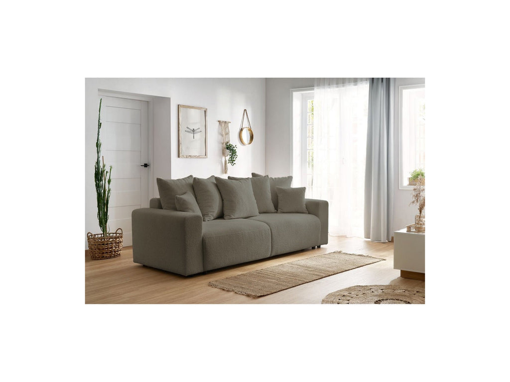 Soft bouclé fabric ENVY straight sofa bed with storage - BOBOCHIC - The Bradery