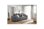 Straight convertible sofa bed with storage ENVY in soft bouclé fabric - BOBOCHIC - The Bradery