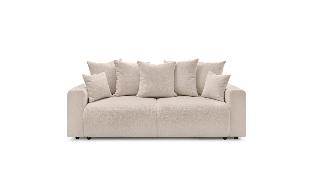 Soft bouclé fabric ENVY straight sofa bed with storage - BOBOCHIC - The Bradery