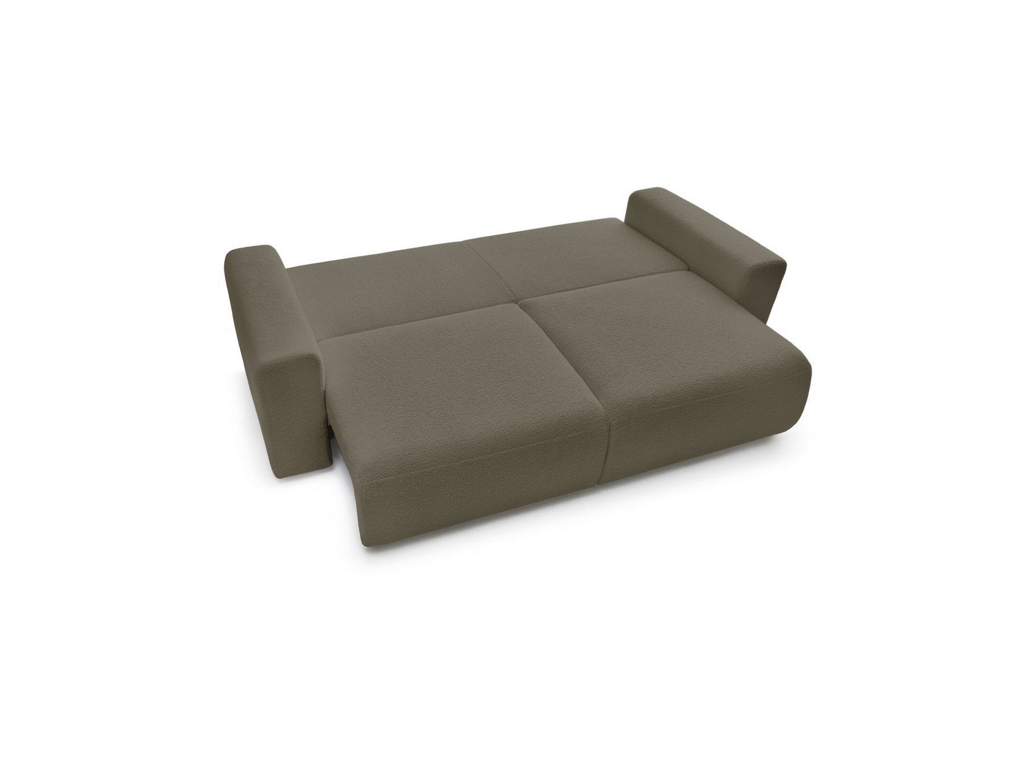 ENVY straight sofa bed with storage in soft bouclé fabric - BOBOCHIC - The Bradery